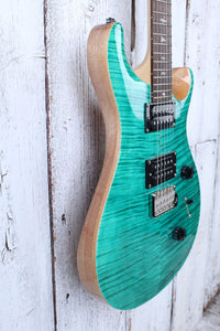 PRS SE Custom 24 Electric Guitar Flame Maple Top Turquoise Finish with Gig Bag