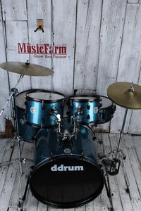ddrum D2 Player Complete 5 Piece Drum Set w Cymbals and Hardware Blue Pinstripe
