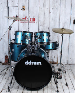 ddrum D2 Player Complete 5 Piece Drum Set w Cymbals and Hardware Blue Pinstripe