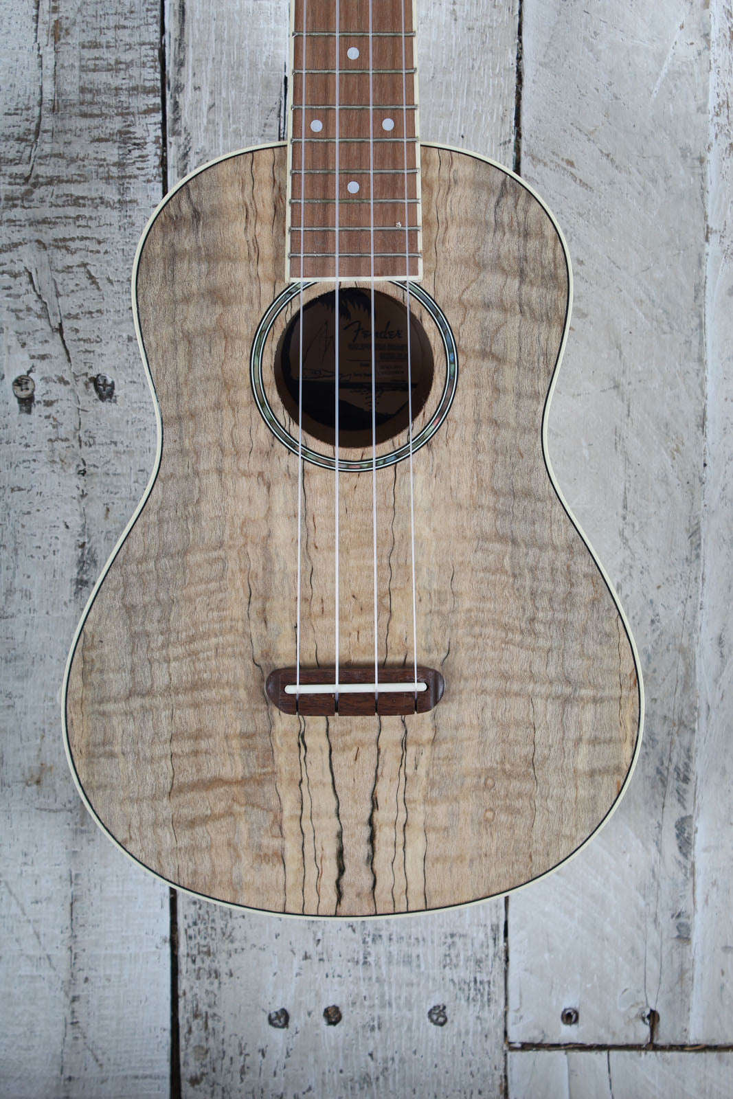 Fender California Coast Zuma Exotic Concert Ukulele Natural Spalted Maple Finish Main image