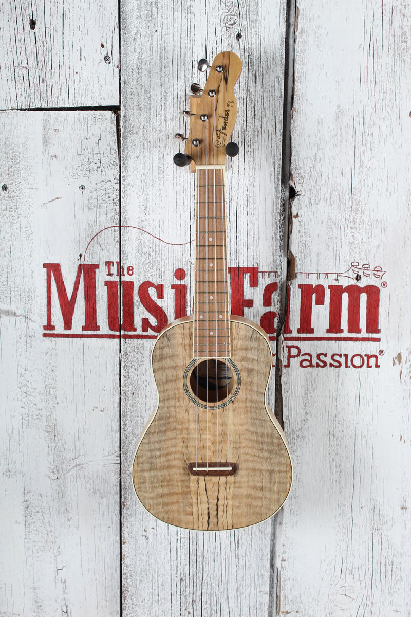 Fender California Coast Zuma Exotic Concert Ukulele Natural Spalted Maple Finish Secondary image