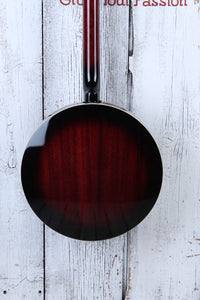 Oscar Schmidt OB5 Left Handed 5 String Lefty Banjo with 30 Bracket Tone Ring Natural Gloss