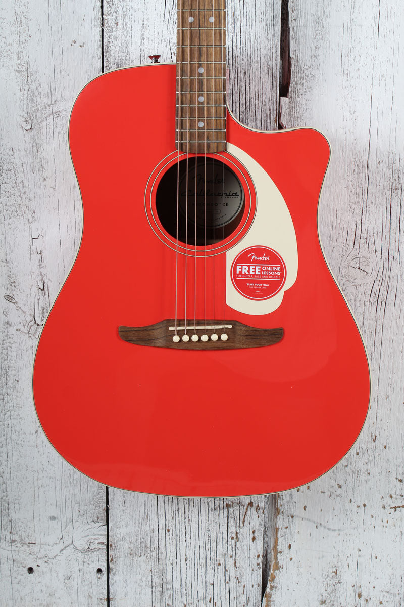 Fender California Standard Redondo CE Acoustic Guitar Spruce Top Fiesta Red