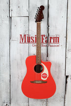 Fender California Standard Redondo CE Acoustic Guitar Spruce Top Fiesta Red