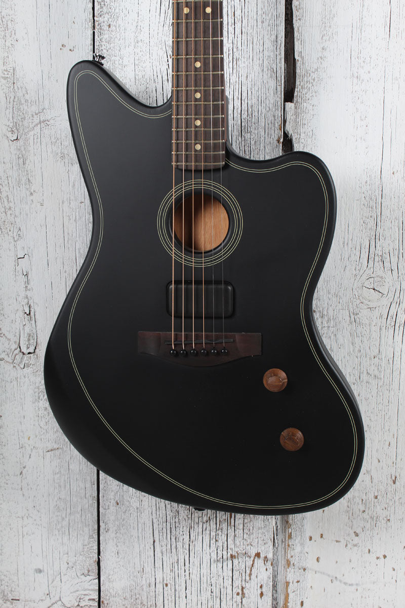 Fender Acoustasonic Standard Jazzmaster Acoustic Electric Guitar Black Finish Main image