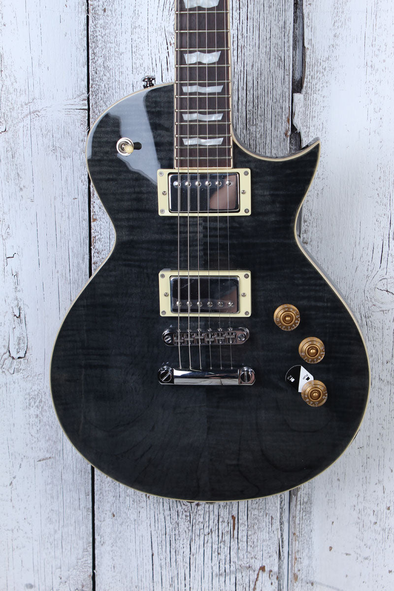 ESP LTD EC Series EC-256FM Electric Guitar Flame Maple Top See Thru Black