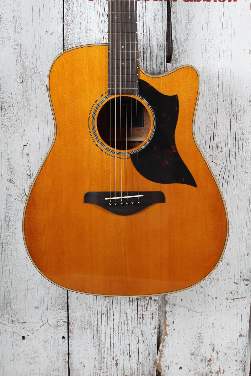 Yamaha A1M Dreadnought Cutaway Acoustic Electric Guitar Vintage Natural Finish Main image