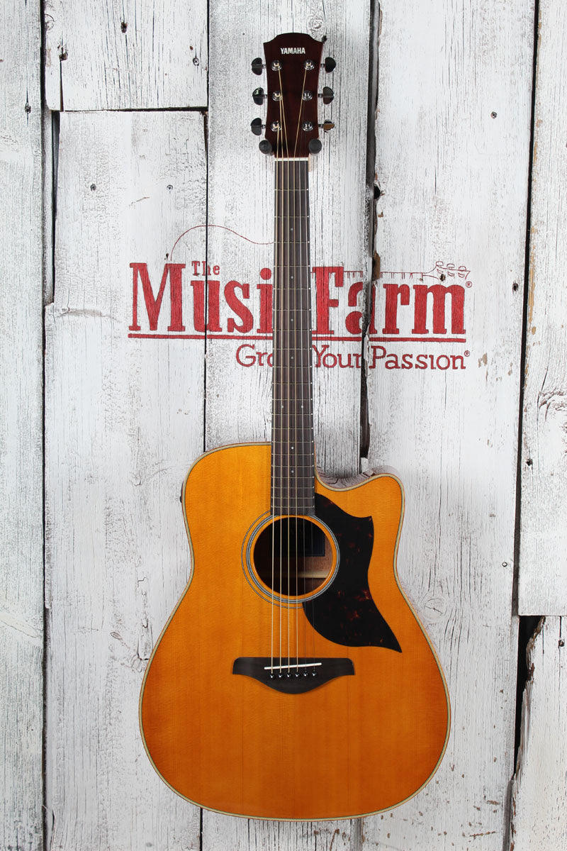 Yamaha A1M Dreadnought Cutaway Acoustic Electric Guitar Vintage Natural Finish Secondary image