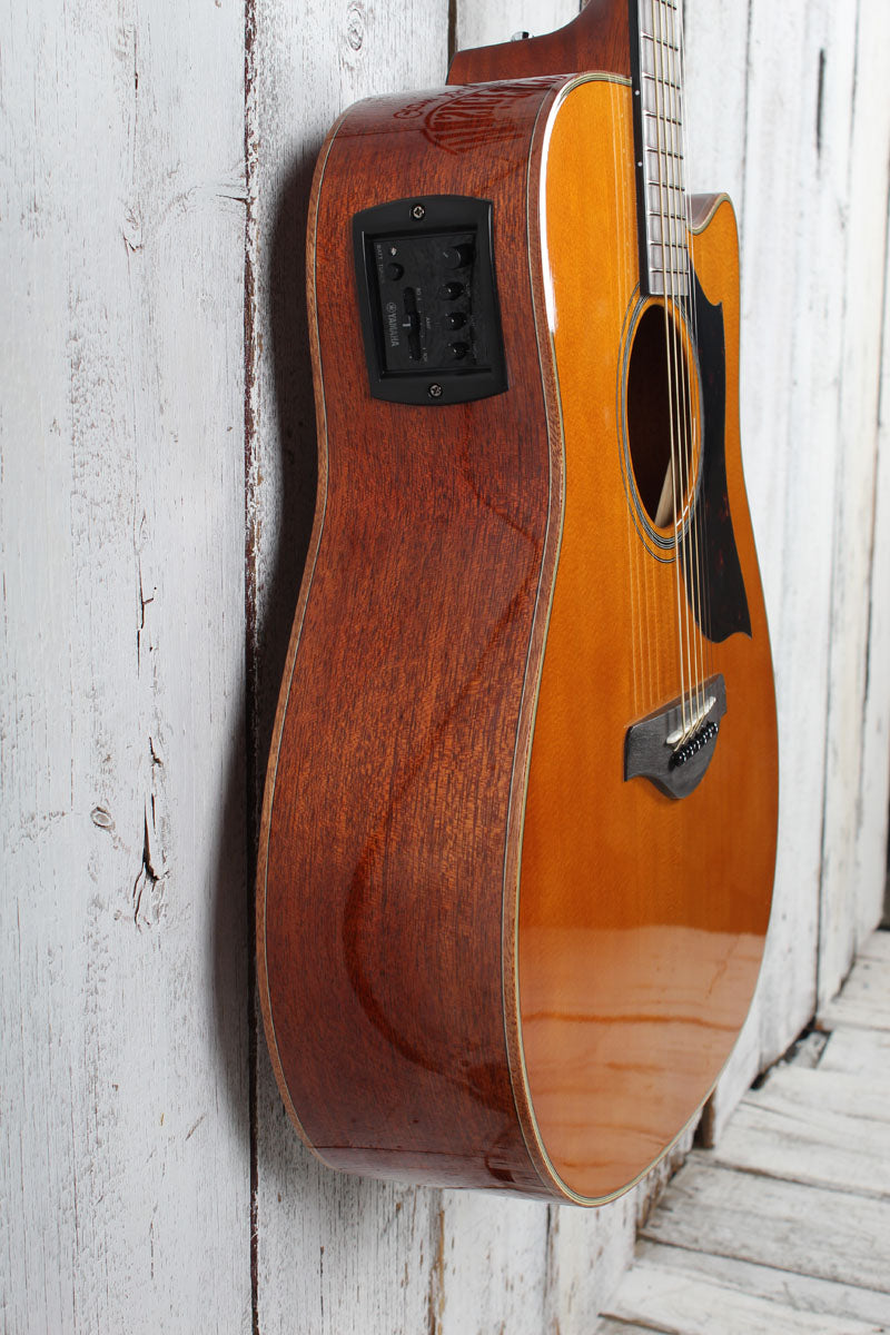 Yamaha A1M Dreadnought Cutaway Acoustic Electric Guitar Vintage Natural Finish