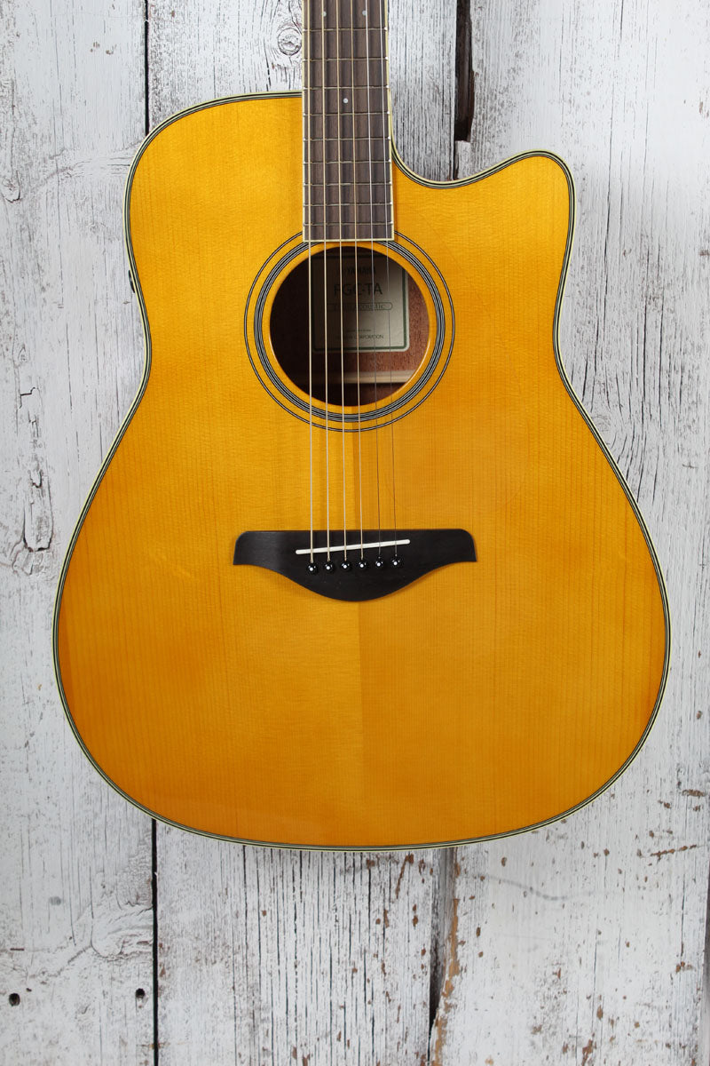 Yamaha TransAcoustic Dreadnought Cutaway Acoustic Electric Guitar Vintage Tint Main image