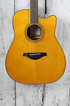 Yamaha TransAcoustic Dreadnought Cutaway Acoustic Electric Guitar Vintage Tint