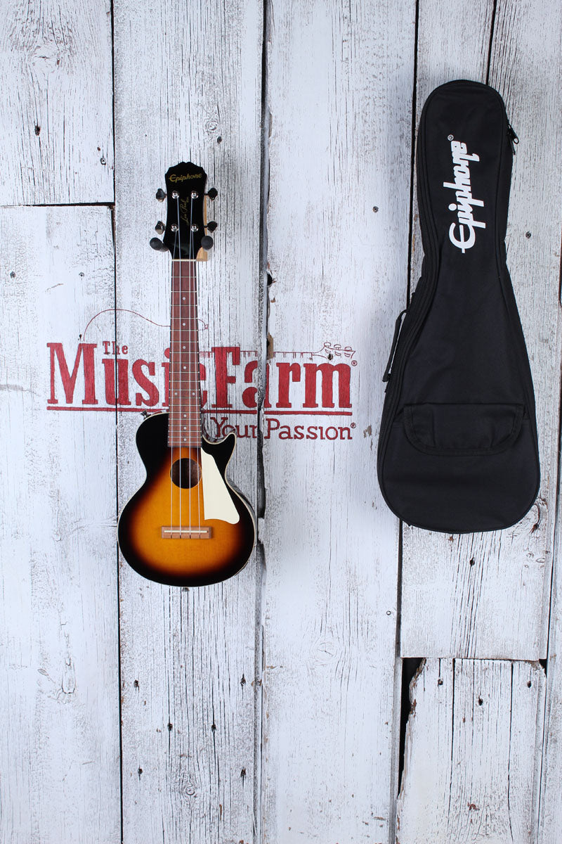 Epiphone Les Paul Acoustic Electric Concert Ukulele Vintage Sunburst with Gig Bag