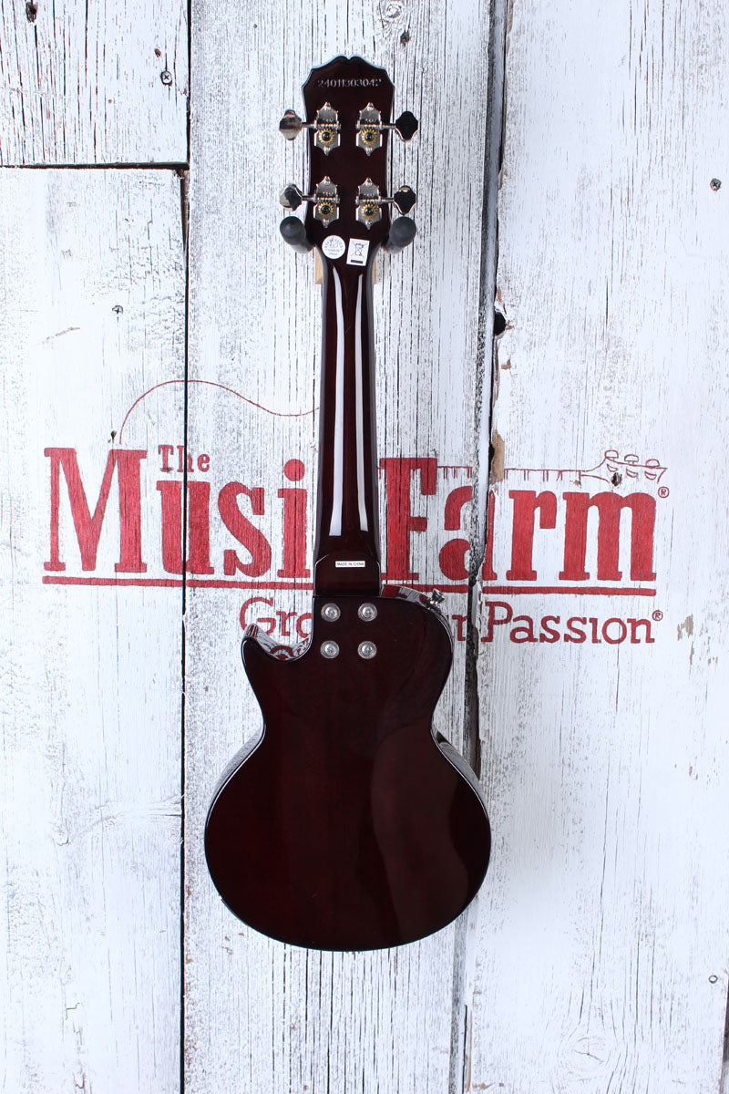 Epiphone Les Paul Acoustic Electric Concert Ukulele Vintage Sunburst with Gig Bag
