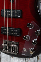 Yamaha TRBX604FM 4 String Electric Bass Guitar Flame Maple Top Dark Red Burst