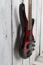 Yamaha TRBX604FM 4 String Electric Bass Guitar Flame Maple Top Dark Red Burst