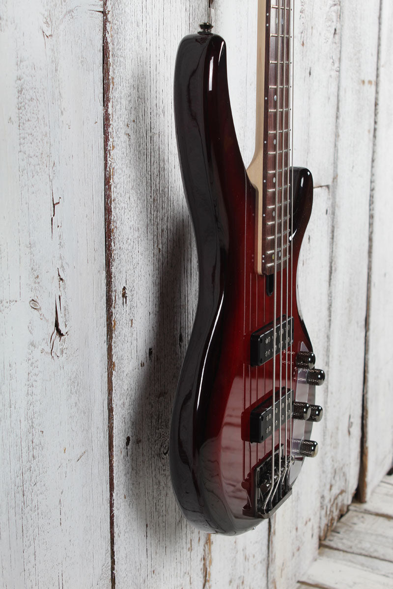 Yamaha TRBX604FM 4 String Electric Bass Guitar Flame Maple Top Dark Red Burst