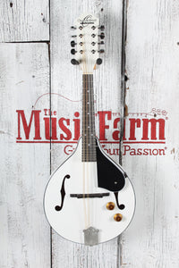Oscar Schmidt OM10E Acoustic Electric A Style Mandolin White Finish
