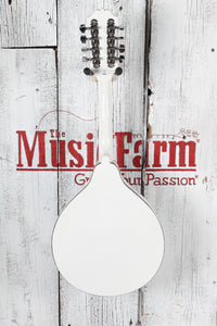 Oscar Schmidt OM10E Acoustic Electric A Style Mandolin White Finish