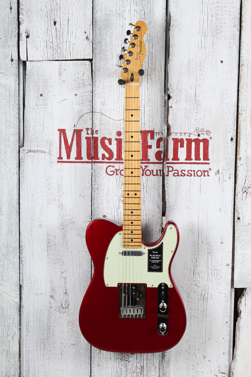 Fender 75th Anniversary Player II Telecaster Electric Guitar Candy Apple Red Secondary image