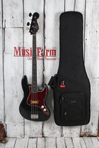 Fender Limited Edition Gold Foil Jazz Bass Guitar Black Sparkle with Gig Bag