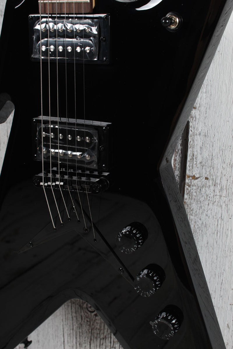 Dean X Series Razorback X Solid Body Electric Guitar Classic Black Finish