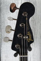 Fender Limited Edition Gold Foil Jazz Bass Guitar Black Sparkle with Gig Bag