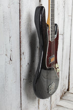 Fender Limited Edition Gold Foil Jazz Bass Guitar Black Sparkle with Gig Bag