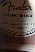 Load image into Gallery viewer, Fender CD-60SCE 12 String Dreadnought Acoustic Electric Guitar Solid Spruce Top