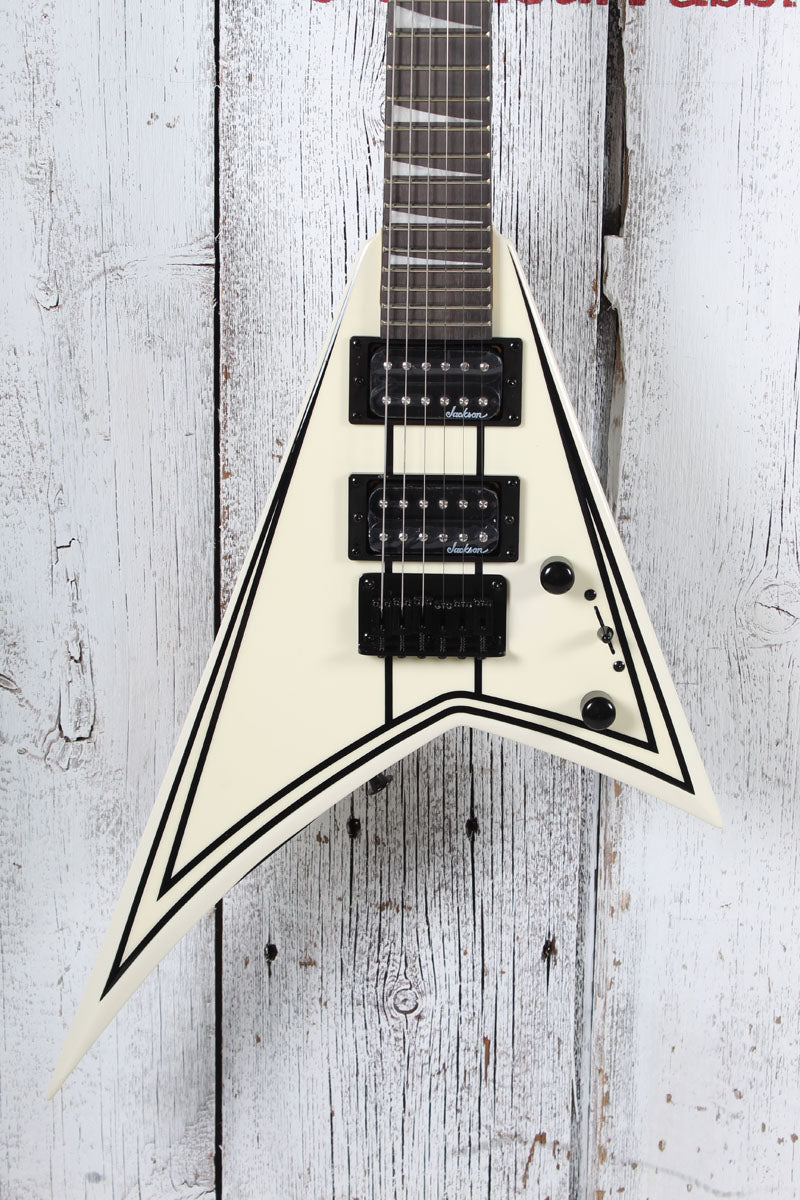 Jackson JS Series RR Minion JS1XM Electric Guitar Snow White w Black Pin Stripes Main image