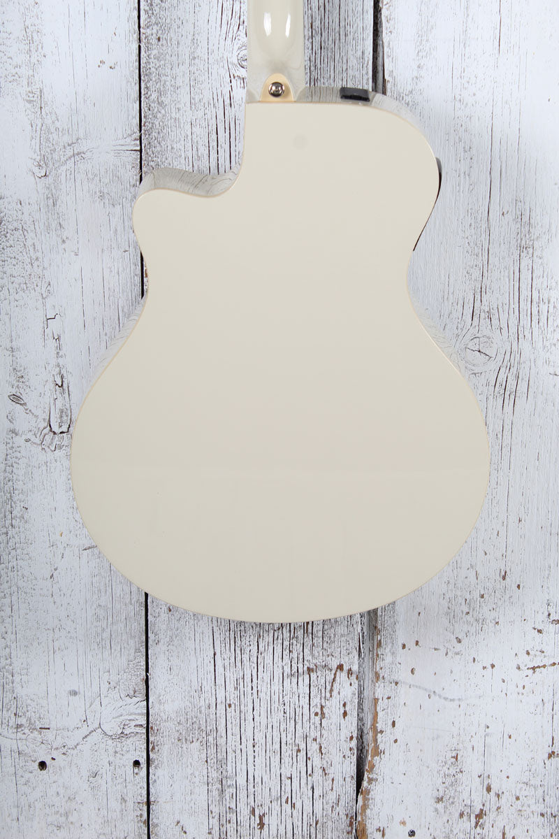 Yamaha APX600 Thinline Cutaway Acoustic Electric Guitar Vintage White Finish