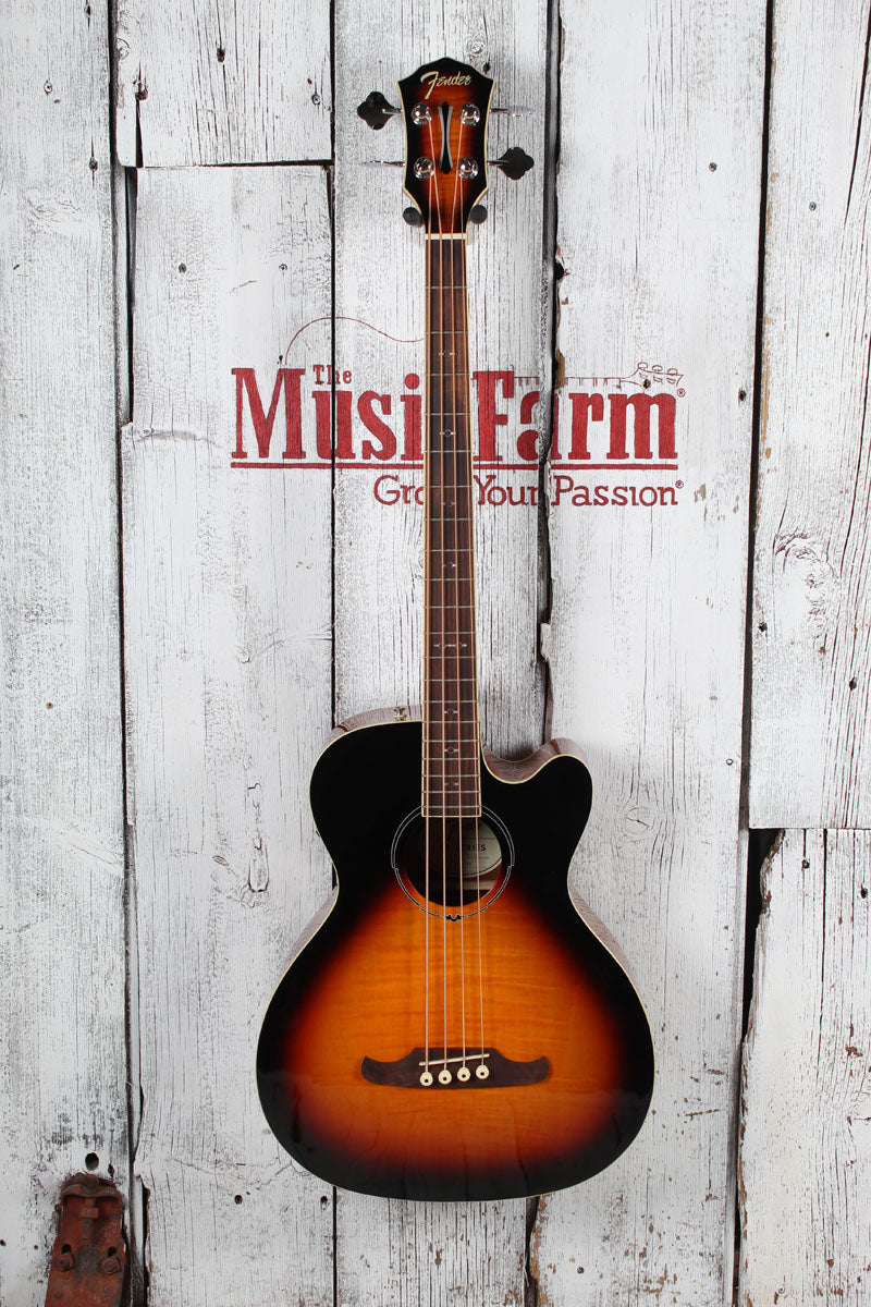 Fender FA-450CE 4 String Jumbo Cutaway Acoustic Electric Bass Guitar Sunburst