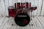 Ludwig Vintage 1970s Vistalite 5 Piece Drum Kit Red Vistalite Acrylic Drum Set
