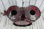 Ludwig Vintage 1970s Vistalite 5 Piece Drum Kit Red Vistalite Acrylic Drum Set