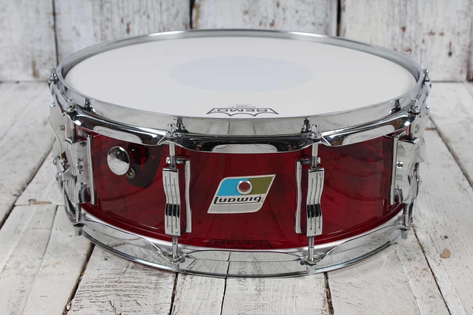 Ludwig Vintage 1970s Vistalite 5 Piece Drum Kit Red Vistalite Acrylic Drum Set