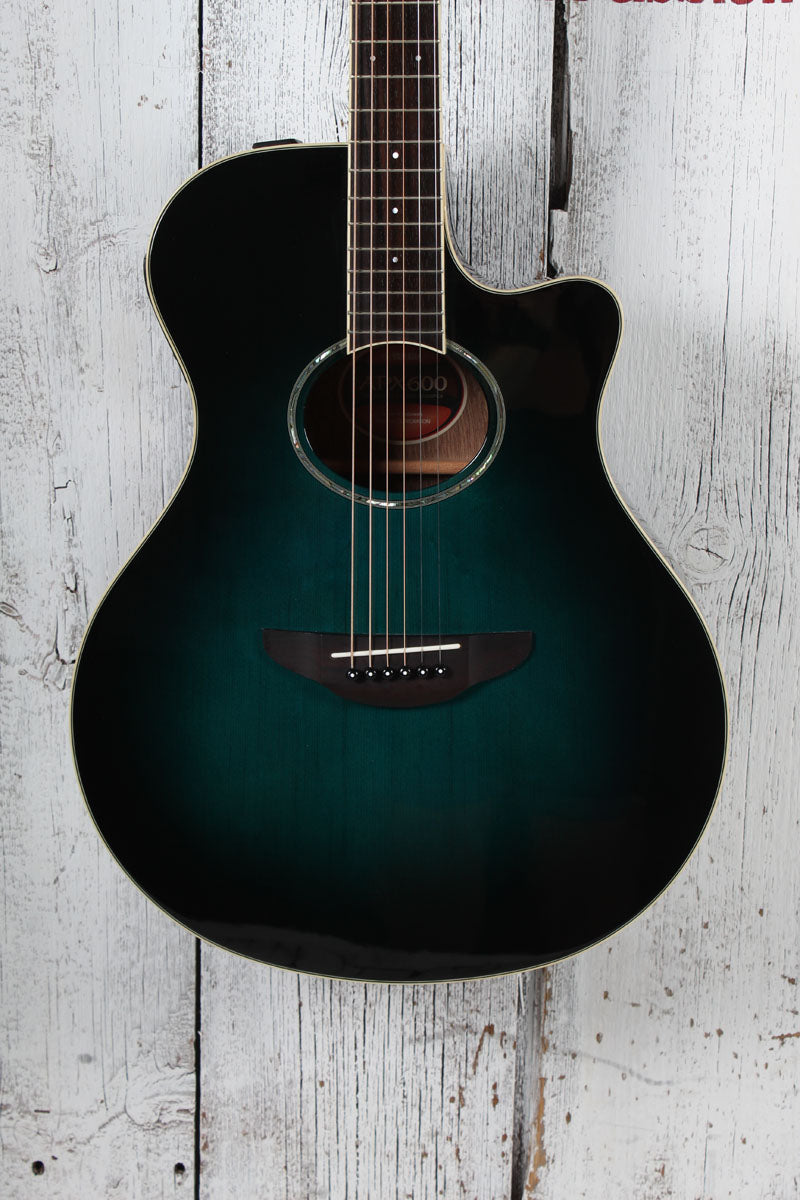 Yamaha APX600 Acoustic Electric Guitar Oriental Blue Burst with Gig Bag