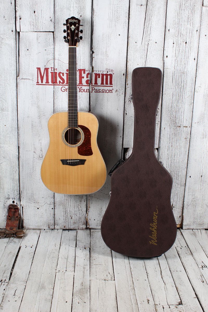 Washburn D100SWE Dreadnought Acoustic Electric Guitar with Hardshell Case