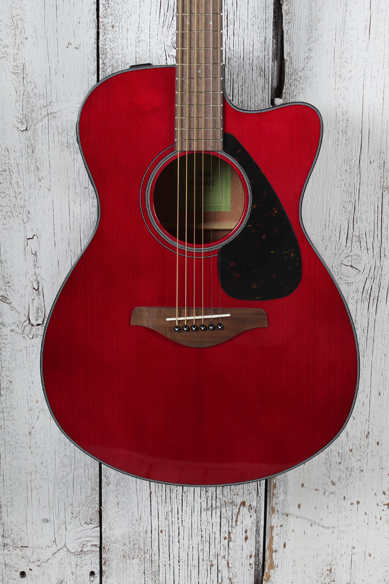 Yamaha FSX800C Concert Cutaway Acoustic Electric Guitar Solid Spruce Ruby Red