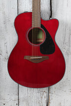 Yamaha FSX800C Concert Cutaway Acoustic Electric Guitar Solid Spruce Ruby Red