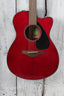 Yamaha FSX800C Concert Cutaway Acoustic Electric Guitar Solid Spruce Ruby Red