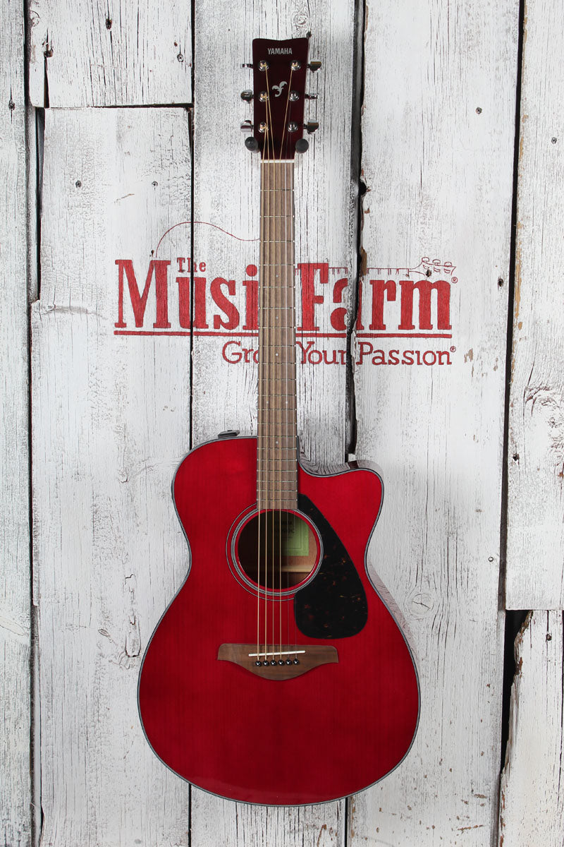 Yamaha FSX800C Concert Cutaway Acoustic Electric Guitar Solid Spruce Ruby Red Secondary image