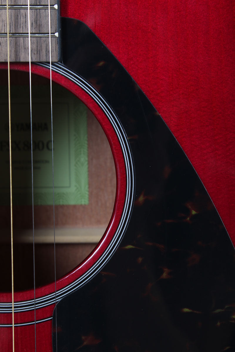 Yamaha FSX800C Concert Cutaway Acoustic Electric Guitar Solid Spruce Ruby Red
