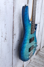 Load image into Gallery viewer, Schecter C-4 Plus 4 String Electric Bass Guitar Quilt Maple Top Ocean Blue Burst