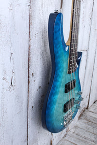 Schecter C-4 Plus 4 String Electric Bass Guitar Quilt Maple Top Ocean Blue Burst