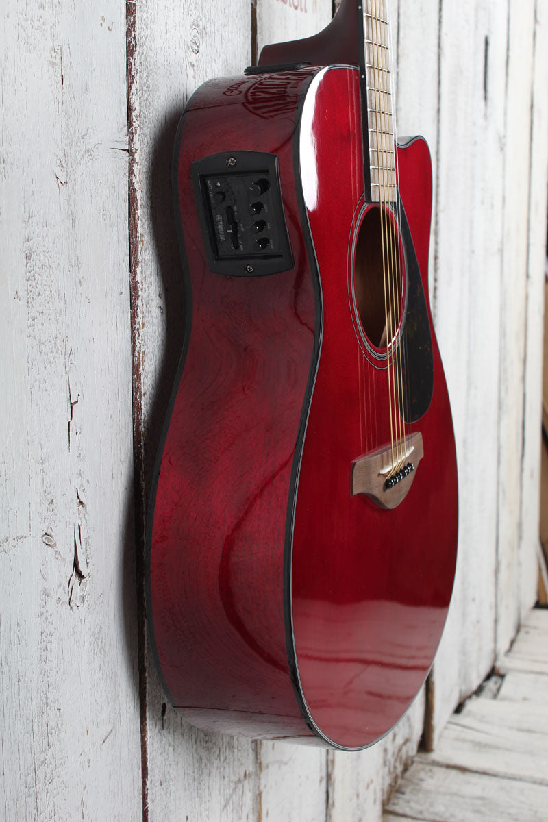 Yamaha FSX800C Concert Cutaway Acoustic Electric Guitar Solid Spruce Ruby Red