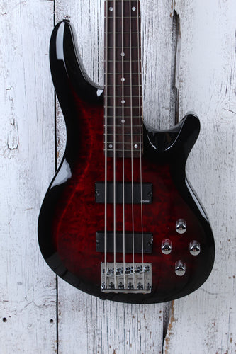 Schecter C-5 Plus 5 String Electric Bass Guitar Quilt Maple See Through Cherry