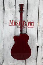 Yamaha FSX800C Concert Cutaway Acoustic Electric Guitar Solid Spruce Ruby Red