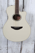 Yamaha Thinline Cutaway Acoustic Electric Guitar Vintage White Finish APX600 VW