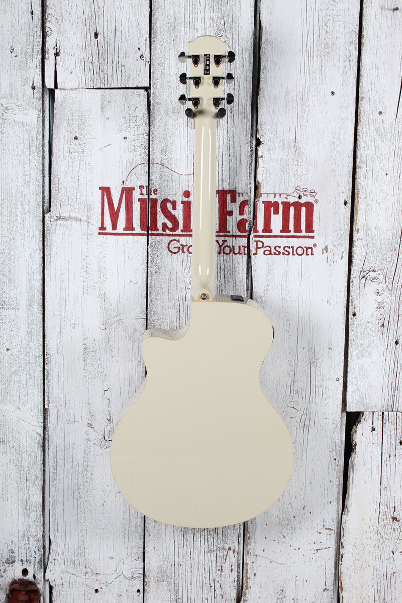 Yamaha Thinline Cutaway Acoustic Electric Guitar Vintage White Finish APX600 VW