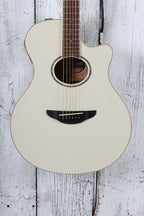 Yamaha APX600 Thinline Cutaway Acoustic Electric Guitar Vintage White Finish