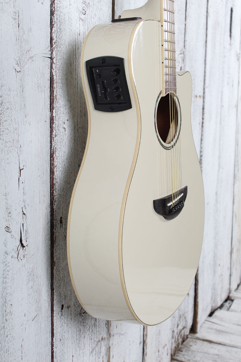 Yamaha APX600 Thinline Cutaway Acoustic Electric Guitar Vintage White Finish